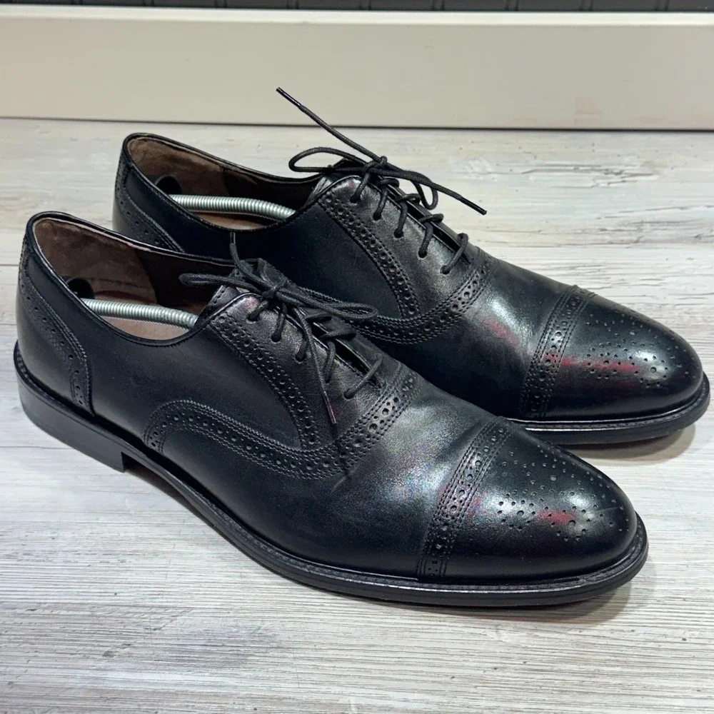 Johnston & Murphy Black Dress Shoes Men's 15M‎ Sheepskin Leather 15‑2821 India